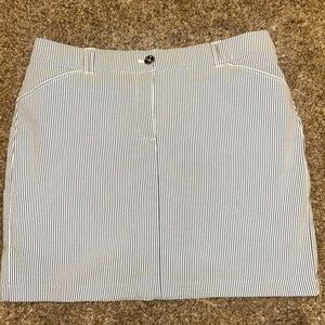 Charter Club Pant Shop Blue & White Striped Skort / Skirt Sz 14